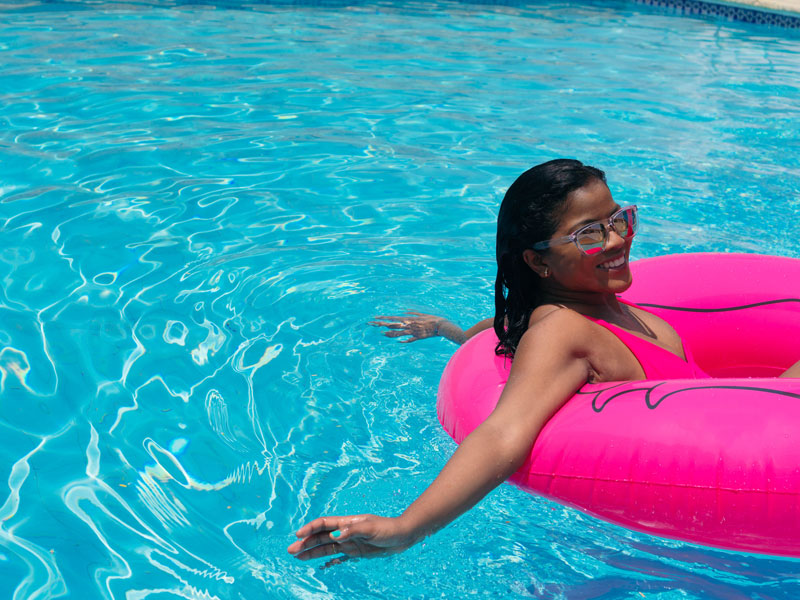 Girl on swimming pool
